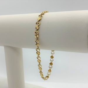 Jewelry 14k Gold Diamond Cut Heart Link Bracelet 75 Poshmark